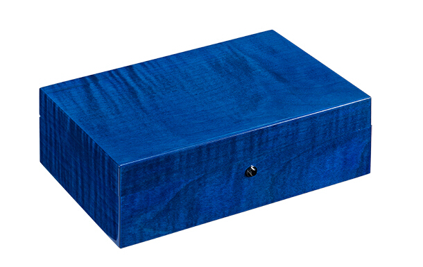 4只装蓝色虎斑钢琴烤漆手表盒