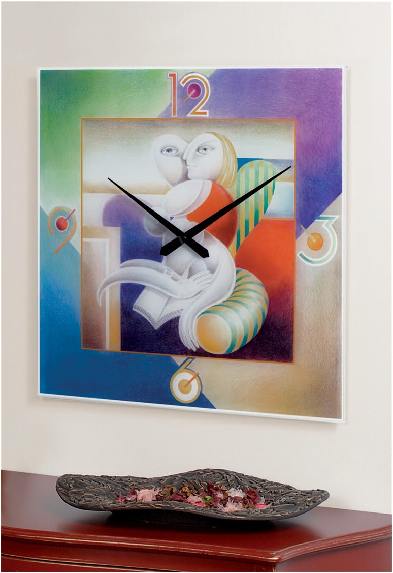 意大利玻璃挂钟011“Picasso”，钢化玻璃钟盘